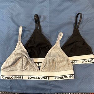 1115 NWT Women's Bralette Set - Black and Gray. SzXL